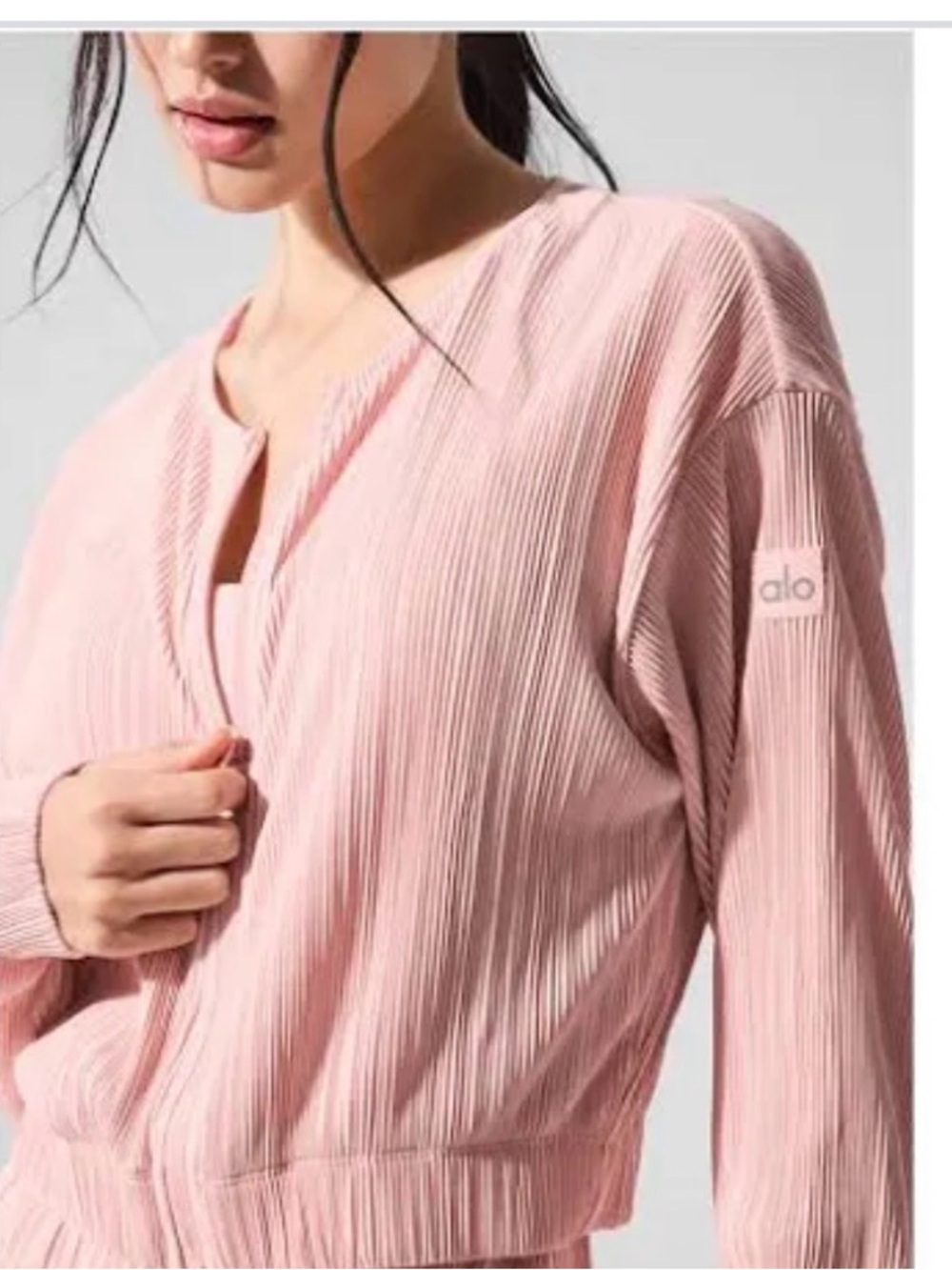 Alo Micro Plisse cropped jacket xs